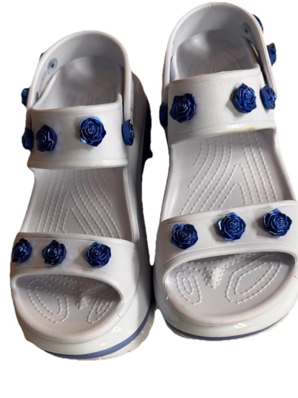 New Crocs Mega Crush Platform Gray Chunky Sandal W8 M6 Clog Foam